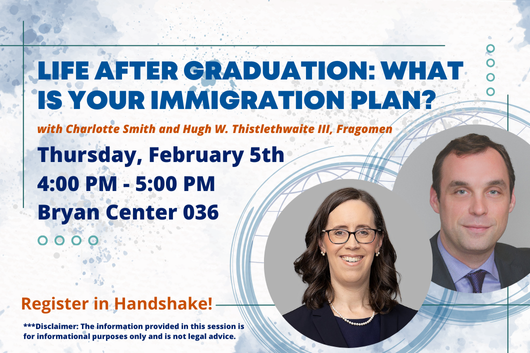 Life after graduation: What is your immigration plan flyer.